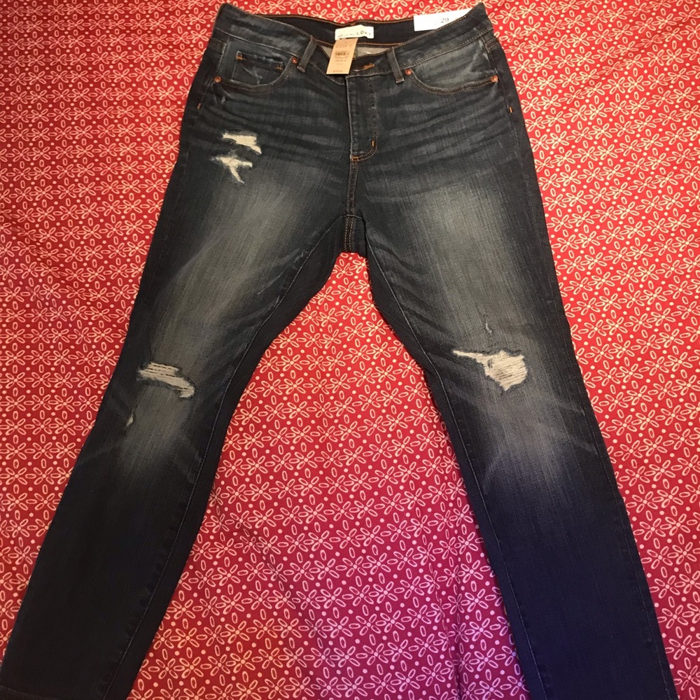 Jeans- Loft distressed curvy skinny -8P NWT